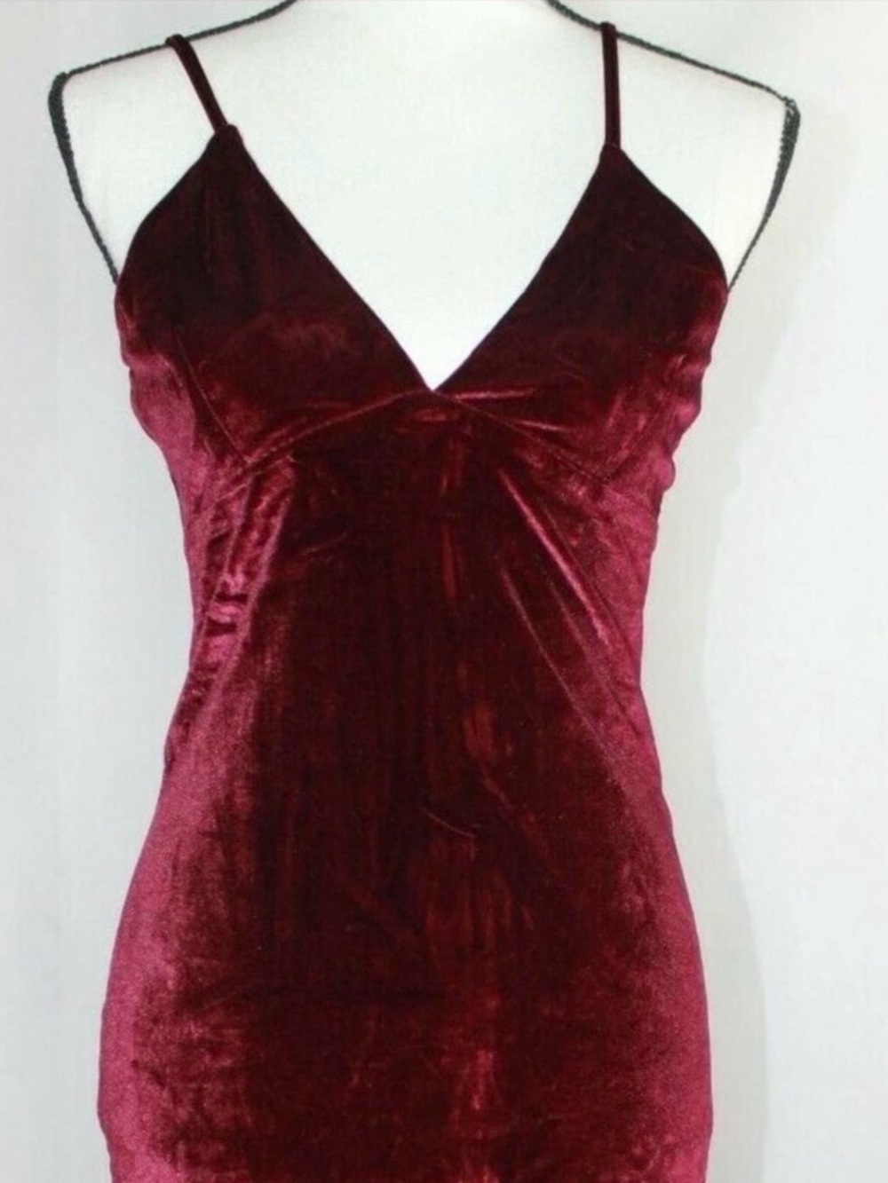 Velvet Midi Dress in Deep Burgundy
